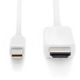 Digitus Adapterkabel mini DisplayPort > HDMI 4K weiß, 2 Meter
