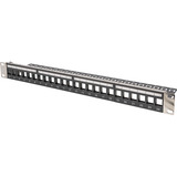 Digitus Modulares Patchpanel, 24-Port, unbestückt schwarz, 1 HE, für Keystone-Module
