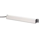 Digitus Steckdosenleiste 19" PDU mit Aluminiumprofil, 8-fach schwarz/aluminium, 2 Meter Kabel, 1 HE, mit Schalter und Überspannungsschutz