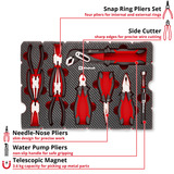 EINHELL Werkzeug-Pad Zangen, in E-Case-Einleger, Zangen-Set 9-teilig