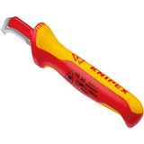 KNIPEX Abmantelungsmesser 98 55 SB VDE rot/gelb, Länge 180mm, mit Gleitschuh