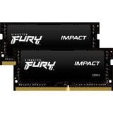 Kingston FURY SO-DIMM 64 GB DDR4-3200 (2x 32 GB) Dual-Kit, Arbeitsspeicher schwarz, KF432S20IBK2/64, Impact, INTEL XMP