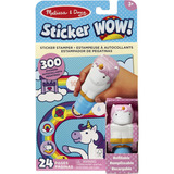 Spin Master Melissa & Doug - Sticker WOW! Einhorn Aufkleberstempel & Block, Basteln 