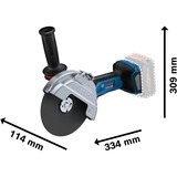 Bosch Akku-Winkelschleifer BITURBO GWS 18V-180 P Professional solo, Ø 180mm blau/schwarz, ohne Akku und Ladegerät, inkl. 3 Trennscheiben, in L-BOXX