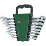 Bosch Heimwerken & Garten Schraubenschlüssel mit Ratsche Set, 8-teilig grün/schwarz