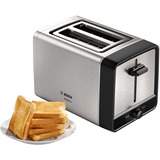Bosch Kompakt-Toaster DesignLine TAT5P420DE edelstahl/schwarz, 970 Watt, für 2 Scheiben Toast