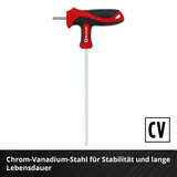 EINHELL Werkzeug-Pad T-Griff-Sechskant-Schraubendreher, in E-Case-Einleger schwarz/rot, 9-teilig, H2 - H10, Kugelkopf