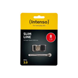 Intenso Slim Line 8 GB, USB-Stick schwarz, USB-A 3.2 Gen 1