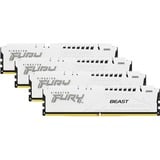 Kingston FURY DIMM 128 GB DDR5-5600 (4x 32 GB) Quad-Kit, Arbeitsspeicher weiß, KF556C40BWK4-128, Fury Beast, INTEL XMP