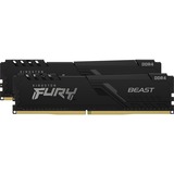 Kingston FURY DIMM 16 GB DDR4-3600 (2x 8 GB) Dual-Kit, Arbeitsspeicher schwarz, KF436C17BBK2/16, Beast, INTEL XMP