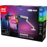 ONE FOR ALL Universal Gaming-Einzelmonitorarm (DM8120), Monitorhalterung weiß, RGB