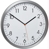 TFA Analoge Funk-Wanduhr mit Aluminium-Rahmen weiß/silber