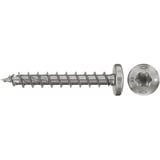 fischer Spanplattenschraube PowerFast II 4,0x30 Halbrundkopf TX 200 Stück, mit Vollgewinde, Edelstahl A2