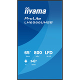 iiyama LH6566UHSB-B1AG, Public Display schwarz (matt), UltraHD/4K, VA, HDMI, USB-C