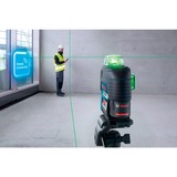 Bosch Akku-Linienlaser GLL 3-80 CG Professional, 12Volt, mit BM 1, Kreuzlinienlaser blau/schwarz, Li-Ionen Akku 2Ah, in L-BOXX, grüne Laserlinien