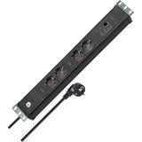 Brennenstuhl Premium-Web-Line V3 Internet-Steckdosenleiste 19" 4-fach, 2 Main + 2 Follow schwarz, 1,5HE, 3 Meter Kabel, Main-Follow Funktion, LAN-Anschluss