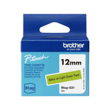 Brother Schriftband Btag-G31 12mm, schwarz auf grün, nicht laminiert