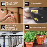 Dymo D1 ORIGINAL Schriftband 10er-Vorteilspack, schwarz auf weiß, 9mm x 7m 10 Bänder