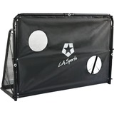 L.A. Sports 2-in-1 Champion Fußballtor mit Netz & Torwand schwarz/weiß, 180 x 120 x 60 cm
