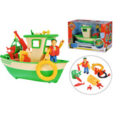 Simba Feuerwehrmann Sam Charlies Fischerboot mit Figur, Spielfahrzeug 