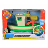 Simba Feuerwehrmann Sam Charlies Fischerboot mit Figur, Spielfahrzeug 