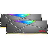 ADATA DIMM 16 GB DDR4-3200 (2x 8 GB) Dual-Kit, Arbeitsspeicher grau, AX4U32008G16A-DT50, XPG Spectrix D50 RGB, INTEL XMP