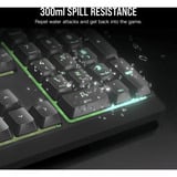 Corsair K55 CORE RGB, Gaming-Tastatur schwarz, DE-Layout, Rubberdome