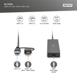 Digitus USB 3.0 Hub 4-Port Slim Line, USB-Hub schwarz