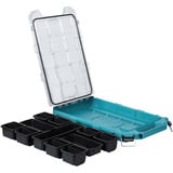 Makita MAKTRAK Organizer flach M, Werkzeugkiste blau/transparent, Transparenter Deckel