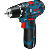 Bosch Professional Akku-Bohrschrauber GSR 12V-15 Professional Set, 12Volt        blau/schwarz, 2x Li-Ionen Akku 2,0Ah, 43-teilig Bit-Set, in Werkzeugtasche