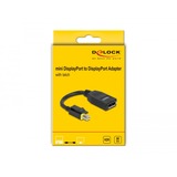 DeLOCK Adapter Mini DisplayPort 1.4 zu DisplayPort schwarz, 15cm, mit Einrastfunktion