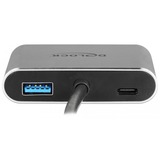 DeLOCK USB 3.2 Gen 1 Adapter, USB-C Stecker > USB-A + USB-C + HDMI + VGA Buchse grau, 12cm, PD, Laden mit bis zu 87 Watt