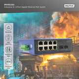 Digitus Industrial 8+2-Port Gigabit Ethernet PoE, Switch 