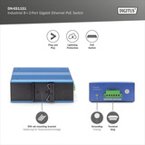 Digitus Industrial 8+2-Port Gigabit Ethernet PoE, Switch 