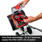 EINHELL Akku-Bodenhacke GE-CR 30 Li, 36Volt (2x18V) rot/schwarz, ohne Akku und Ladegerät