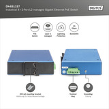 Digitus Industrieller 8+2-Port L2 managed Gigabit Ethernet PoE Switch 