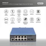 Digitus Industrieller 8+2-Port L2 managed Gigabit Ethernet PoE Switch 