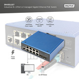 Digitus Industrieller 8+2-Port L2 managed Gigabit Ethernet PoE Switch 