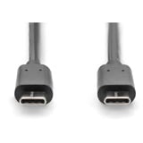 Digitus USB 2.0 Anschlusskabel USB-C > USB-C schwarz, 3 Meter, PD, Laden mit bis zu 15 Watt