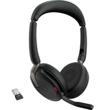 Jabra Evolve2 65 Flex Duo, Headset schwarz, Stereo, UC, USB-A, Link380a