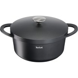 Tefal Aluguss-Schmortopf Trattoria, Ø 24cm schwarz, mit Deckel