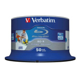 Verbatim BD-R 25GB, Blu-ray-Rohlinge 6fach, 50 Stück, bedruckbar