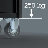 Wera 9706 Tool Rebel Werkstattwagen Stainless 2, mit Bestückung, Werkzeugwagen schwarz/silber, 191-teilig, im exklusiven Tool Rebel Design