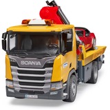 bruder Scania Super 560R Abschlepp-LKW mit Light & Sound Modul und Roadster, Modellfahrzeug 