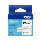 Brother Schriftband Btag-132 12mm, rot auf transparent, nicht laminiert