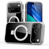 Nevox StyleShell SHOCKFlex mit Standfunktion, Handyhülle transparent, iPhone 17 Pro Max, kompatibel mit MagSafe