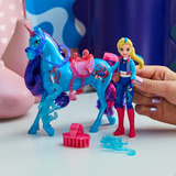 Spin Master Unicorn Academy - Isabel und Einhorn River, Spielfigur mit echter Mähne und Schweif sowie Bürste