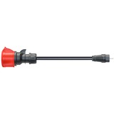 go-e Adapter für Gemini flex 22 kW, CEE rot Drehstrom 32A > Haushaltssteckdose schwarz, 30cm