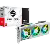 ASRock Radeon RX 9070 XT Steel Legend 16GB, Grafikkarte weiß, RDNA4, GDDR6, 3x DisplayPort, 1x HDMI 2.1