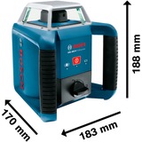 Bosch Professional Rotationslaser GRL 400 H Professional blau, rote Laserlinie, mit Laser-Empfänger LR 1, Baustativ BT 170 HD, im Koffer